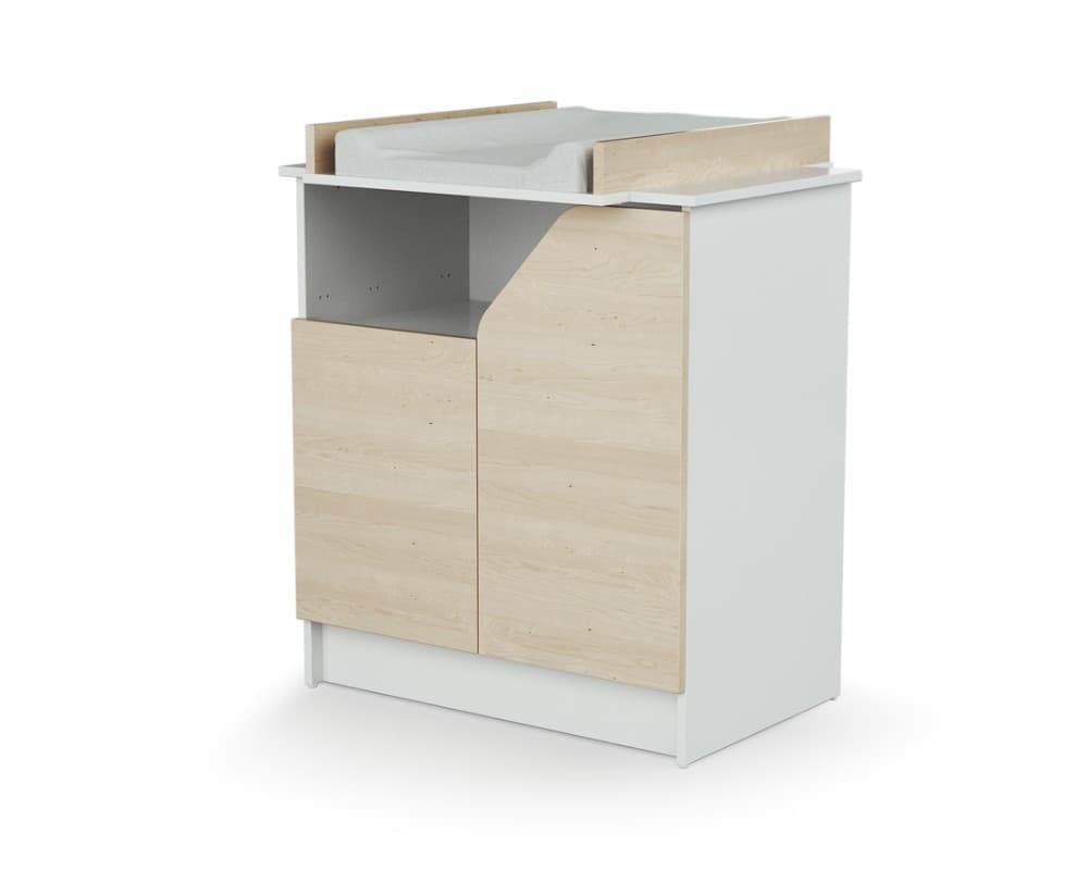 Mueble Cambiador Blanco Y Abedul
