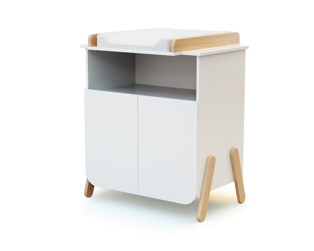 Mueble Cambiador Blanco Y Haya