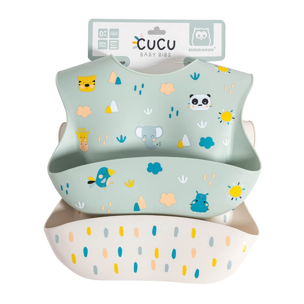 Babetes de Silicone para Bebés com Bolsos