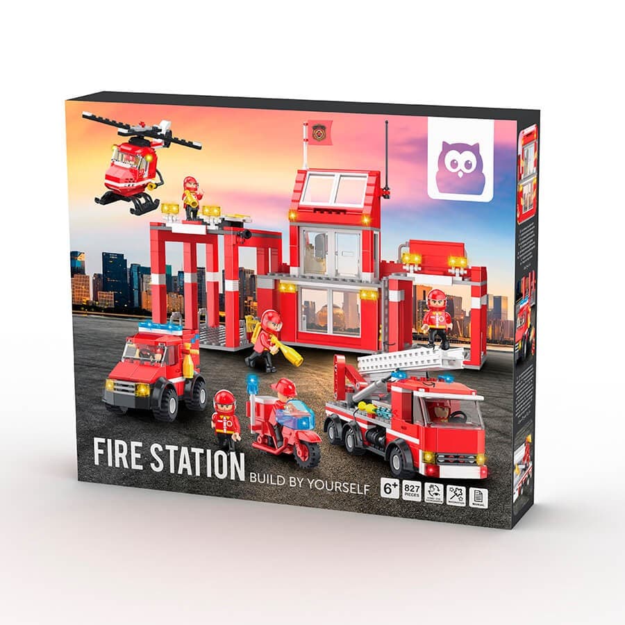 Blocos de Construção Quartel de Bombeiros com Veículos de Resgate — vista 7