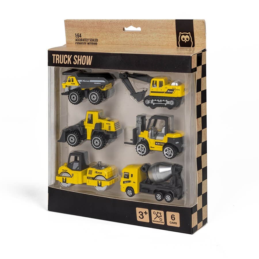Sortido de Camiões de Construção Metal Trucks 6 Unidades