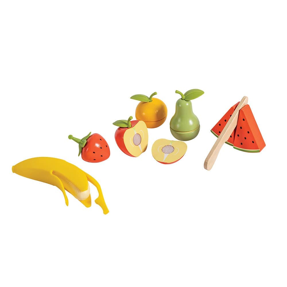 Frutas de Madeira com Faca de Brincar para Aprender a Cortar — vista 2