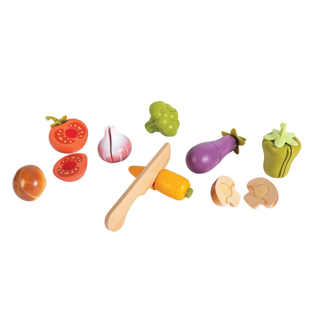 Legumes de Madeira com Faca de Brincar para Aprender a Cortar — vista 2