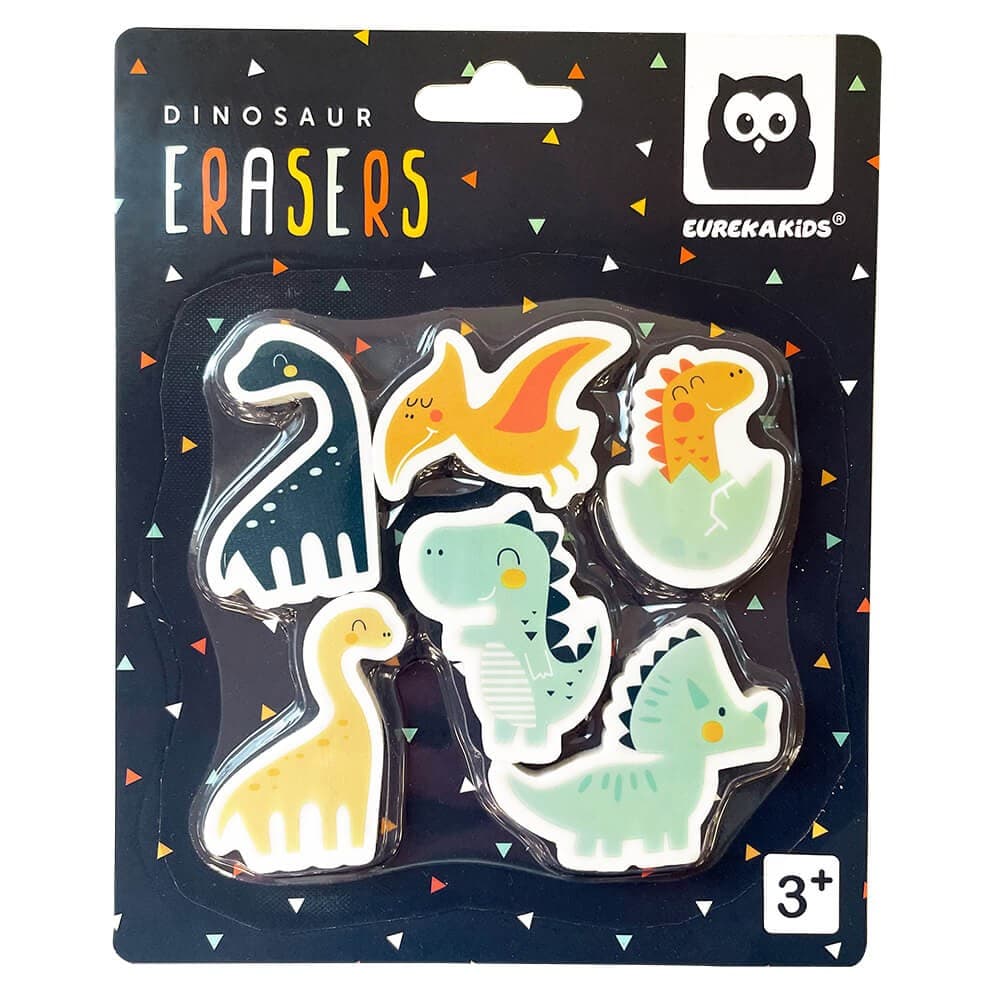 Borrachas de Dinossauro - Conjunto de 5 Unidades em Forma de Dinossauros