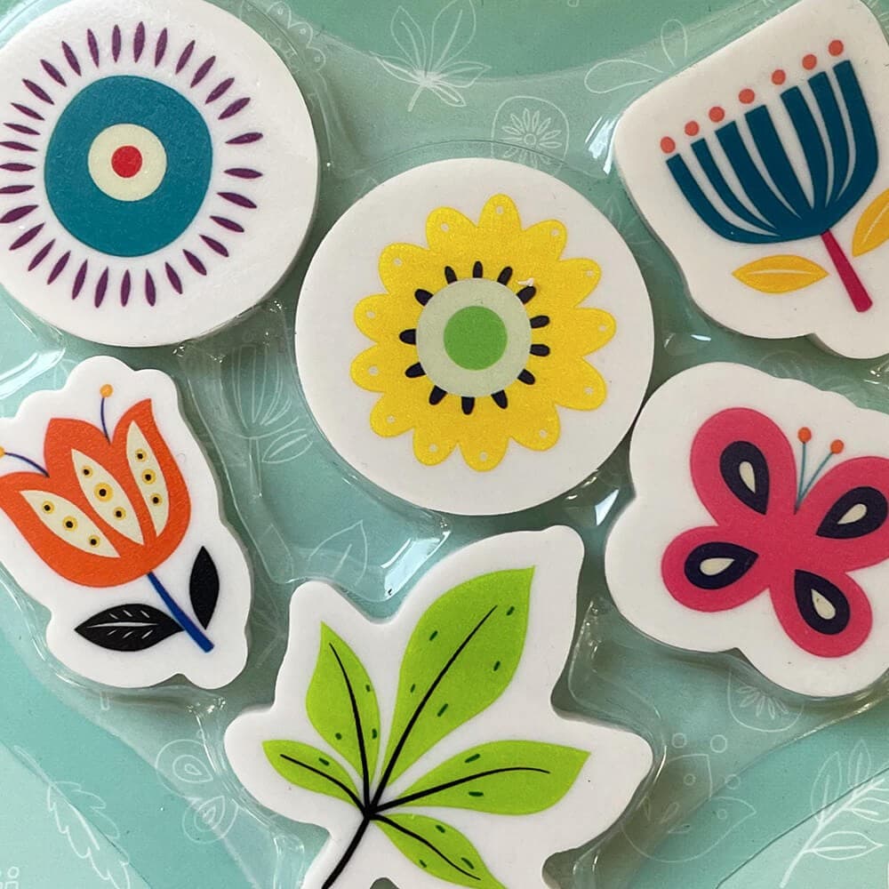 Borrachas - Conjunto de 5 Unidades em Forma de Flores — vista 2