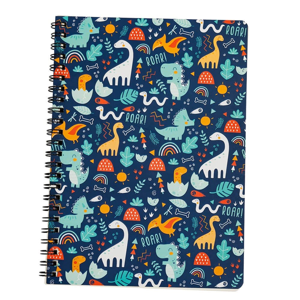 Caderno A5 Pautado com Desenho de Dinossauro
