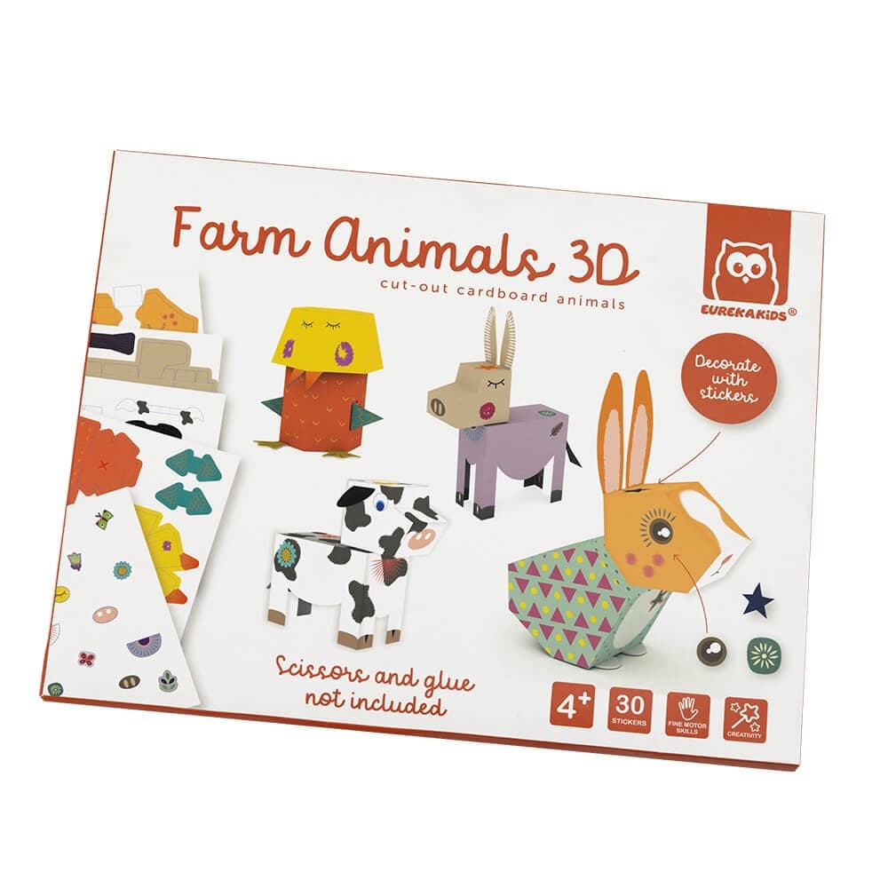 Folhas para Construir Animais 3d em Cartão – Farm Animals