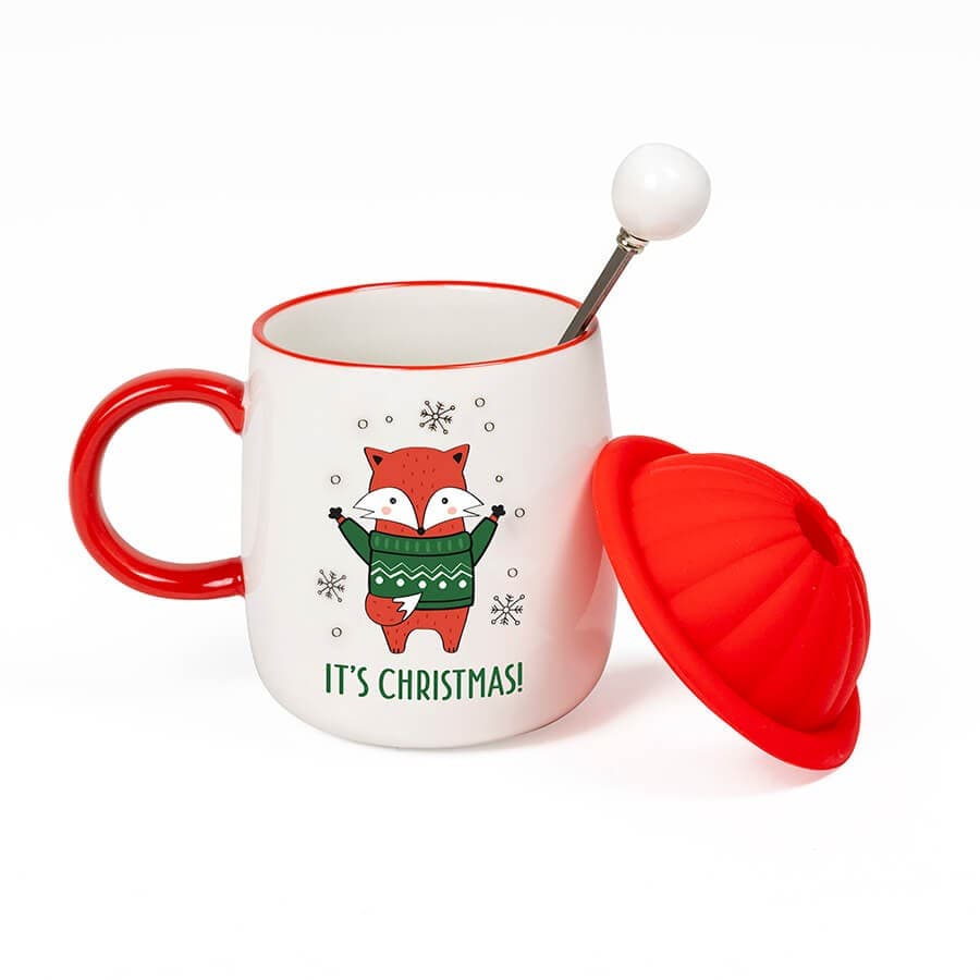 Caneca de Cerâmica de 420 Ml com Desenho de Natal — vista 2