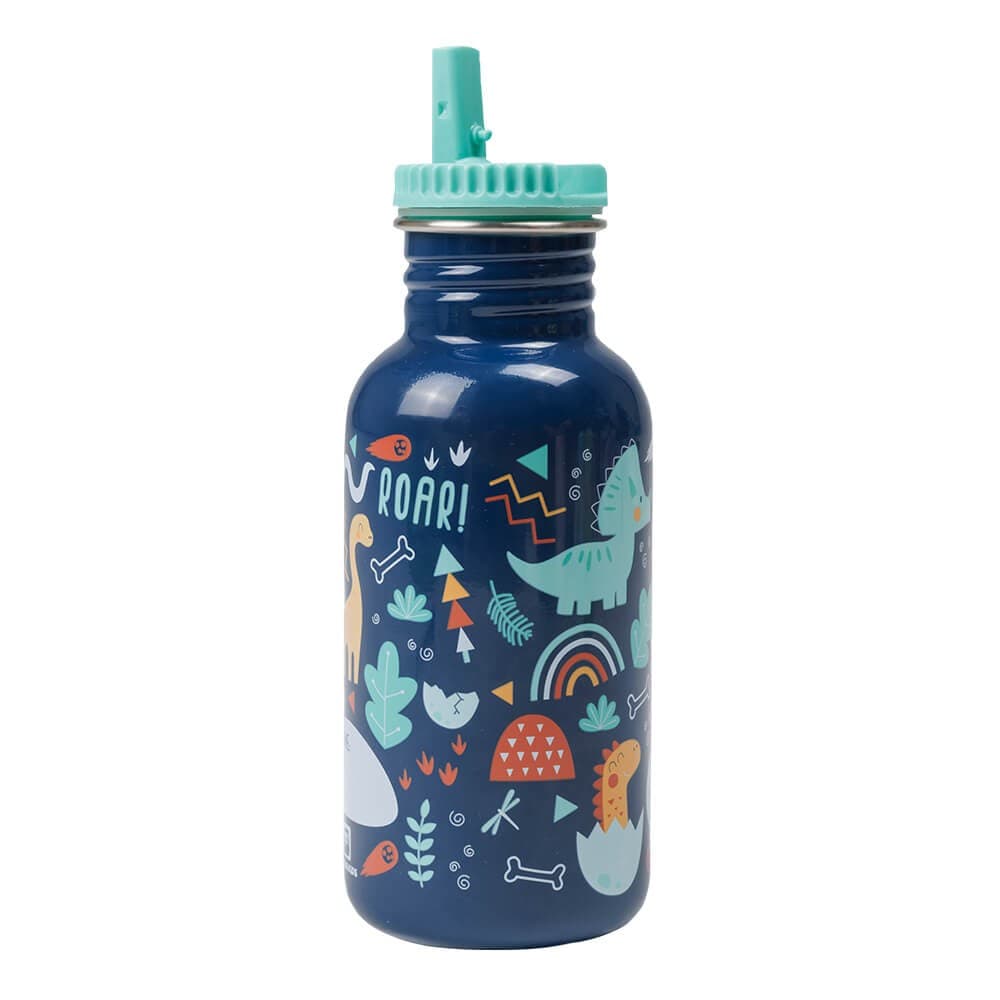 Garrafa de Água Personalizável para Crianças com Desenho de Dinossauros