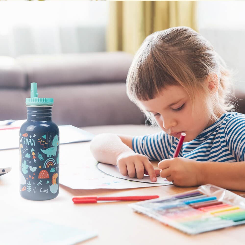 Garrafa de Água Personalizável para Crianças com Desenho de Dinossauros — vista 3