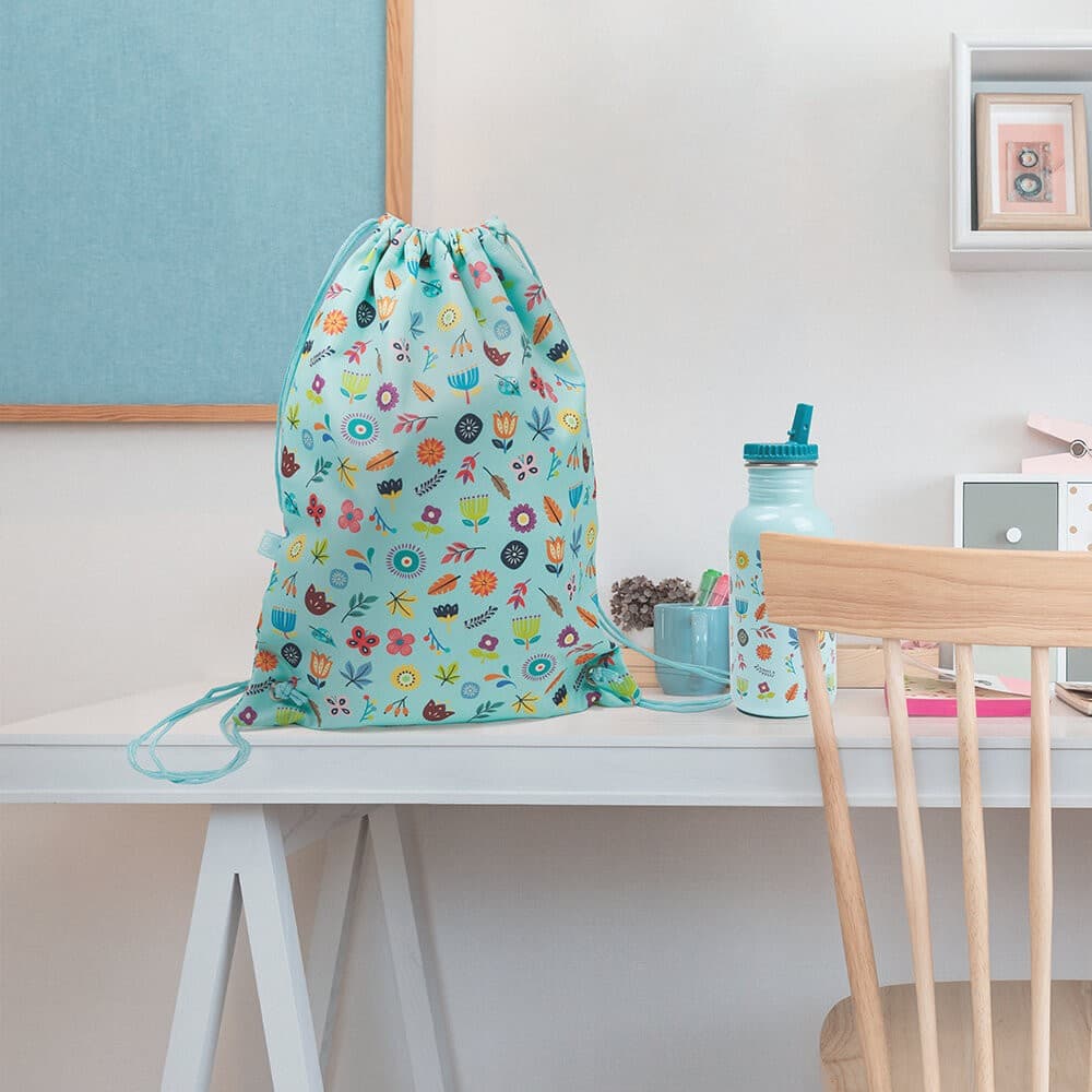 Garrafa de Água Personalizável para Crianças com Desenho de Flores — vista 3