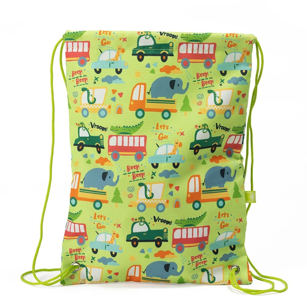 Mochila de Cordas e Saco de Mochila para Crianças com Estampado de Carros — vista 2