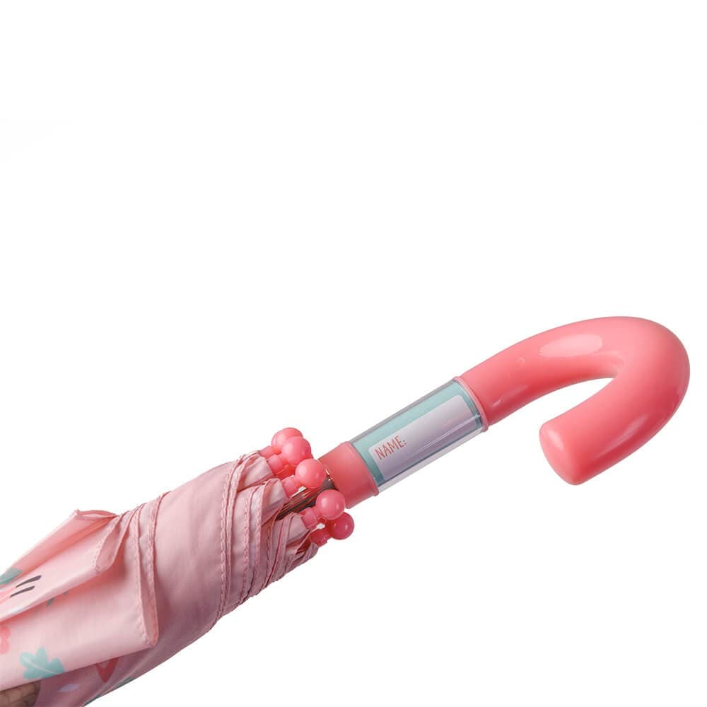 Guarda-chuva Infantil Cor-de-rosa com Estampado de Animais da Floresta — vista 7