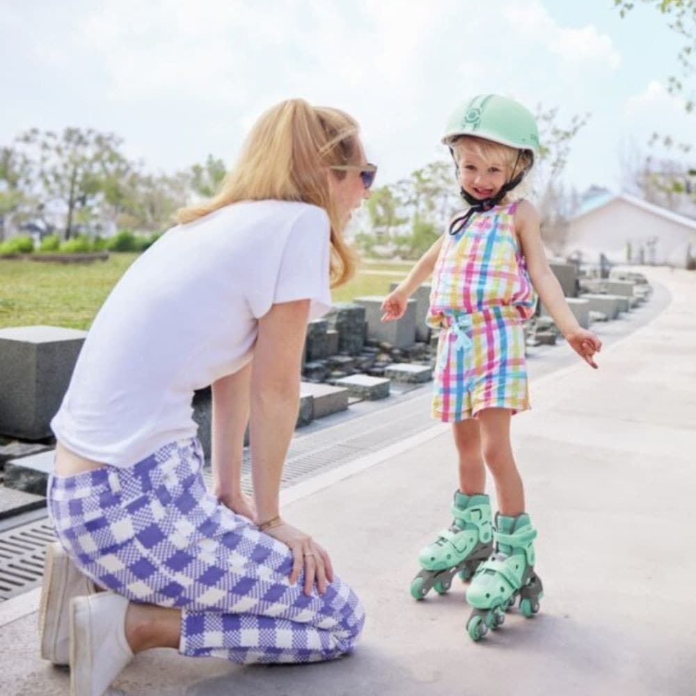 Patins Evolutivos 2 em 1 para Patinar em Linha - Tamanho 26-29 Cor Menta — vista 2