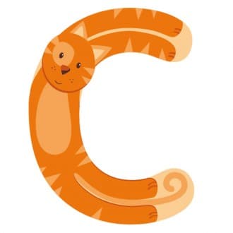 Letra de Madeira C Animais