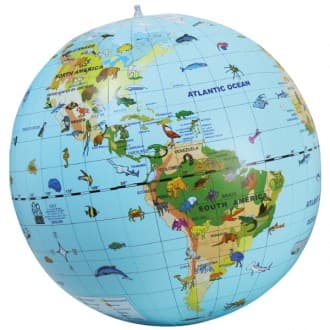 Globo Terráqueo Insuflável com Animais 50cm Idioma Inglês