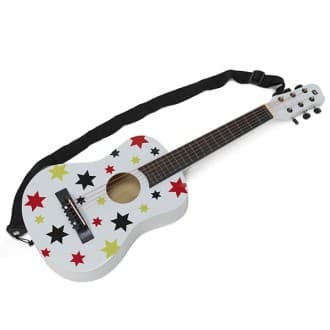 Guitarra de Madeira com Estrelas 75cm