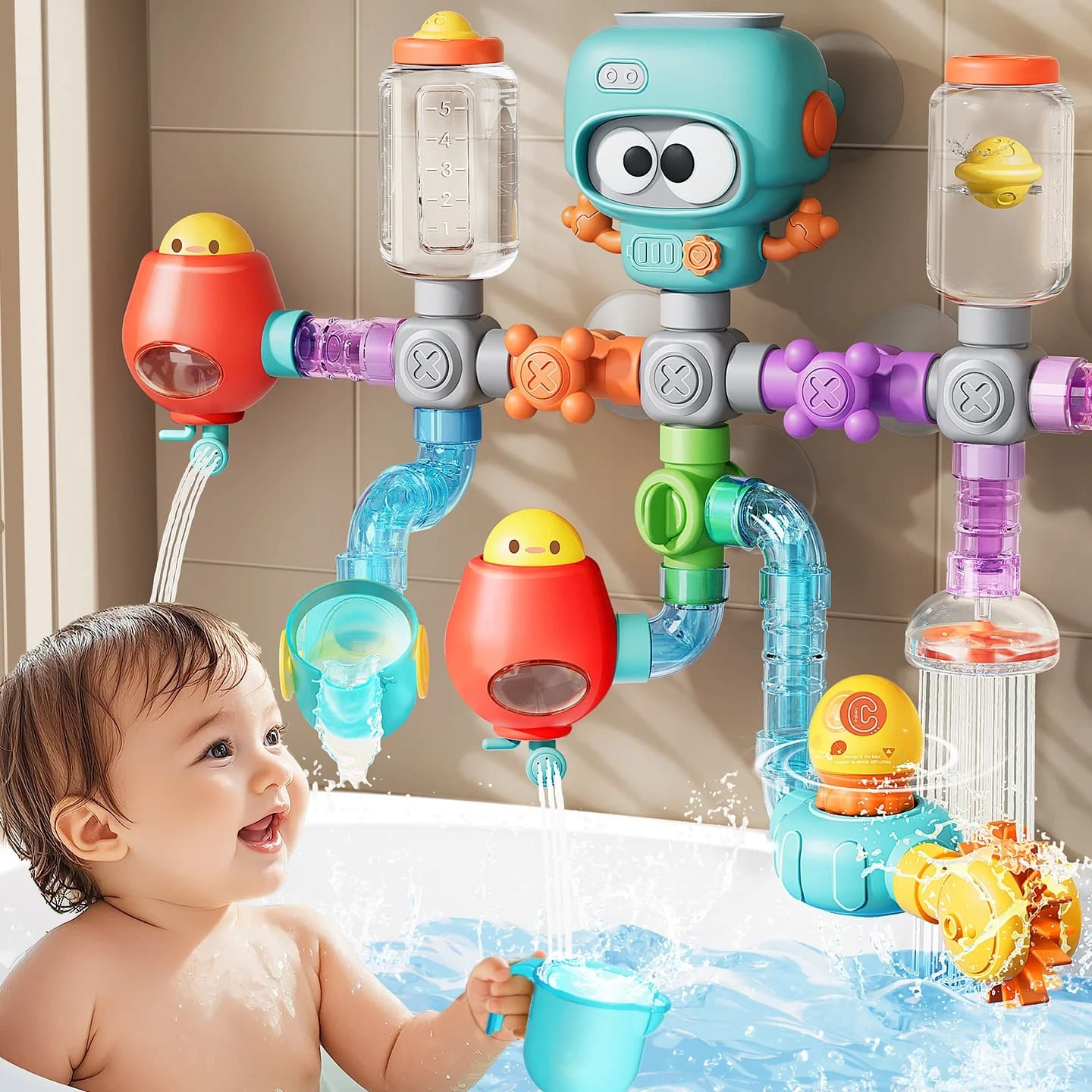 AquaTubos Divertidos — Brinquedo de Banho Interativo