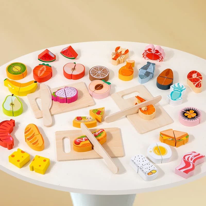 MiniChef Madeira — Conjunto de Corte de Alimentos Educativo